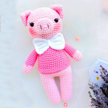 Amigurumi Cerdito con Moño Paso a Paso Patrón (1)