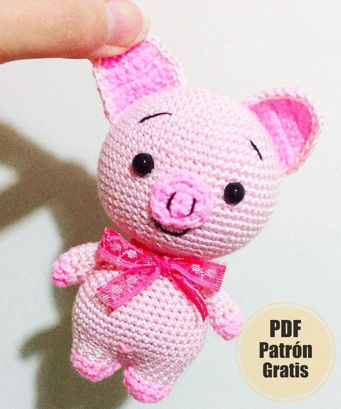 Cerdito Rosa Amigurumi PDF Patrón Gratis en Español Cerdito Rosa Amigurumi PDF Patrón Gratis en Español