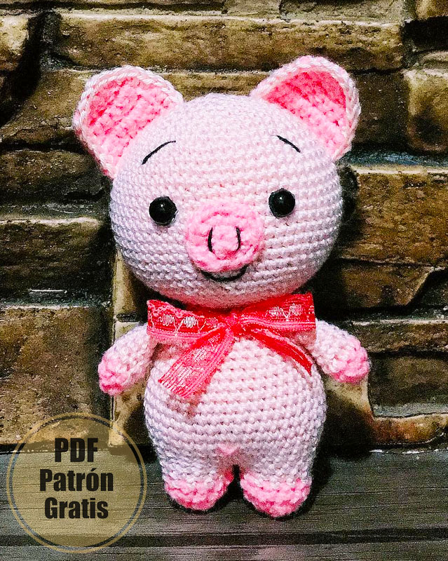 Cerdito Rosa Amigurumi PDF Patrón Gratis en Español Cerdito Rosa Amigurumi PDF Patrón Gratis en Español