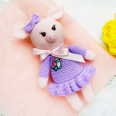 Cerdito con Vestido Amigurumi PDF Patrón Gratis (1)