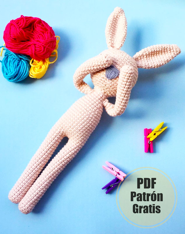 Conejito Amigurumi de Cuerpo Largo Paso a Paso PDF Patrón