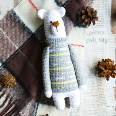 Patrón Gratis de Osito Amigurumi de Cuerpo Largo (1)