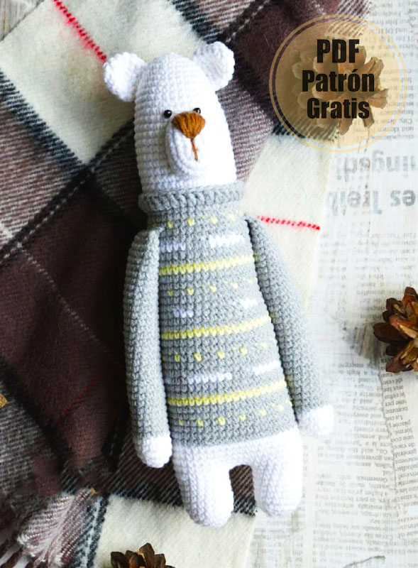 Patrón Gratis de Osito Amigurumi de Cuerpo Largo