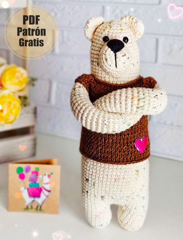 Patrón Gratis de Osito Amigurumi de Cuerpo Largo
