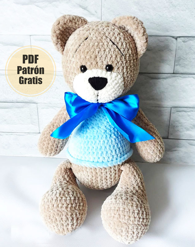 Patrón de Oso de Peluche Grande Dolly Amigurumi Gratis
