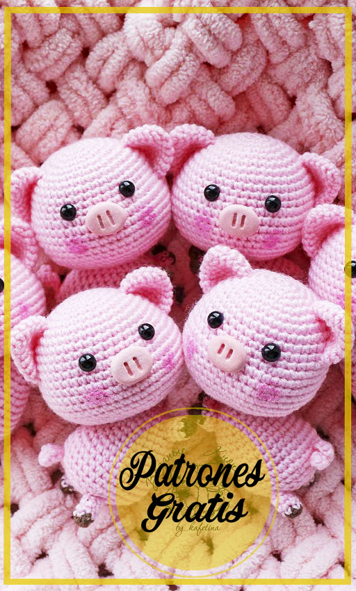 Cerdito Rosado PDF amigurumi patrón gratis en Español