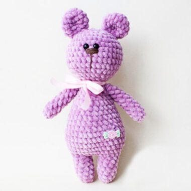 Lindo Osito de Peluche Amigurumi en Color Púrpura (2)