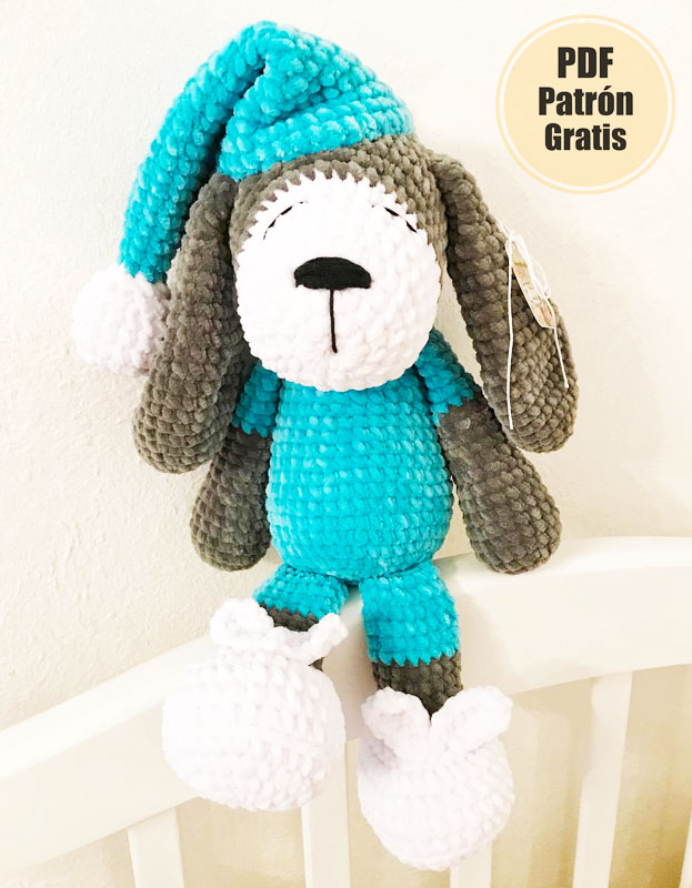 Patrón Gratis De Perrito Con Pijama Y Gorro De Dormir