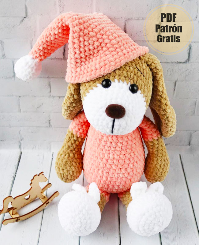 Patrón Gratis De Perrito Con Pijama Y Gorro De Dormir