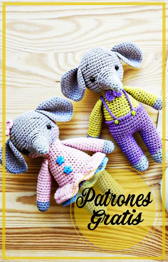 Amigurumi elefante tejer patrón libre de ganchillo