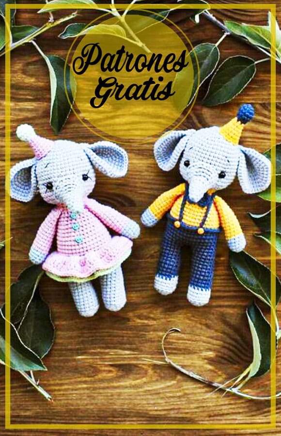 Amigurumi elefante tejer patrón libre de ganchillo