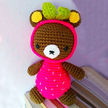 Con sombrero rosa Oso Patrón Amigurumi PDF Gratis