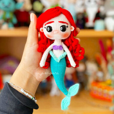Muñeca Sirena de Pelo Rojo Patrón Gratuito